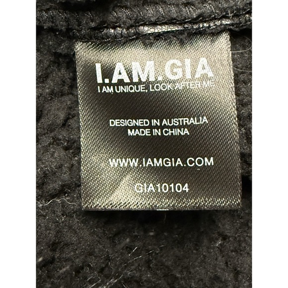 I.AM.GIA black faux leather faux fur trim jacket. Sz L - Picture 10 of 15